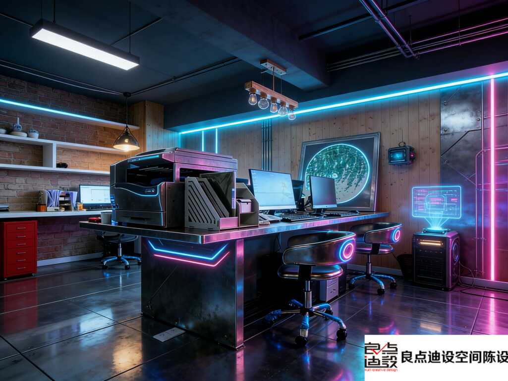 谁懂啊!赛博工业风办公室软装设计直接把工作氛围感拉满了✨